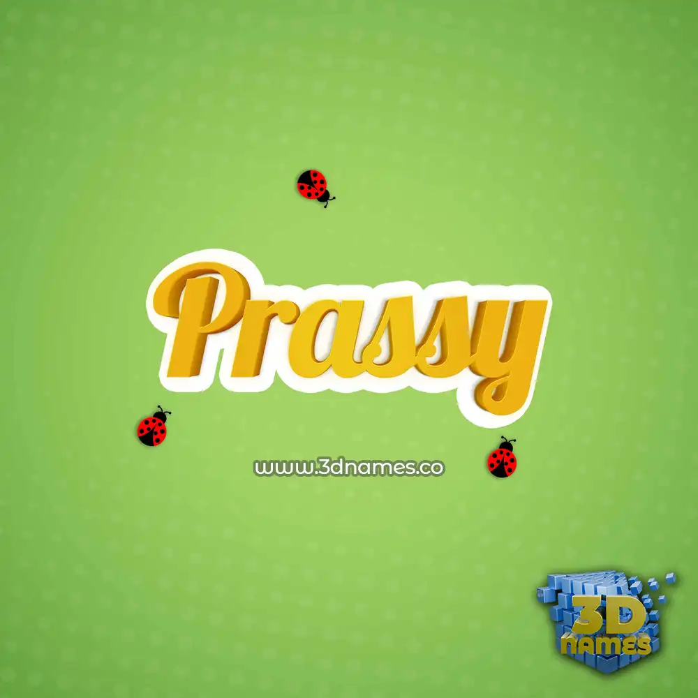 prassy in Ladybugs style - 3D name wallpaper