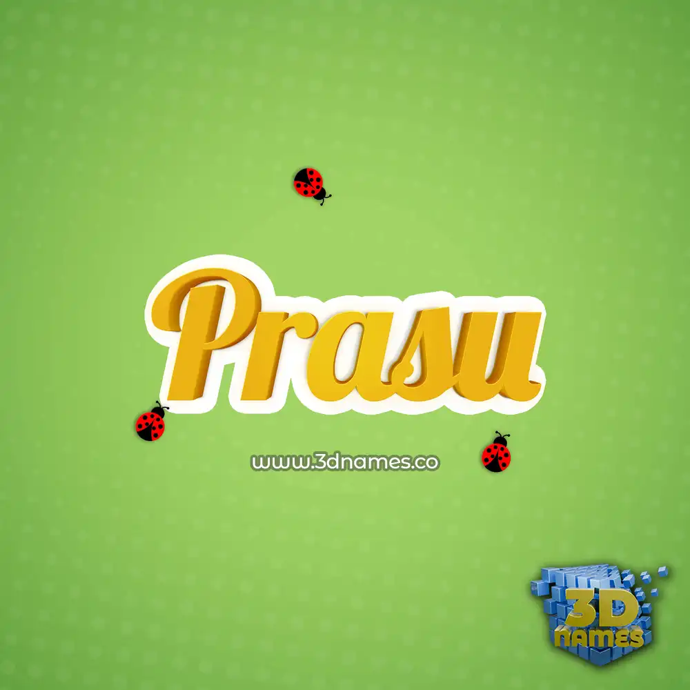prasu in Ladybugs style - 3D name wallpaper