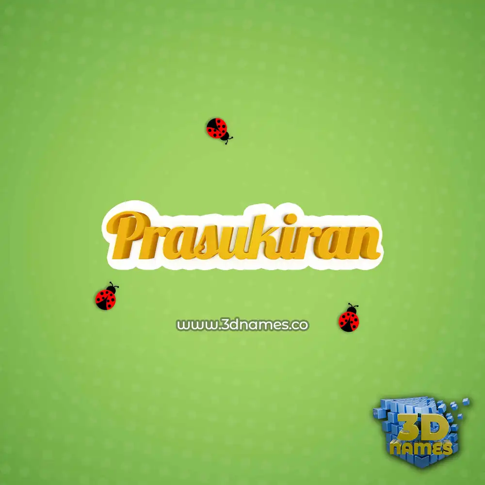 prasukiran in Ladybugs style - 3D name wallpaper