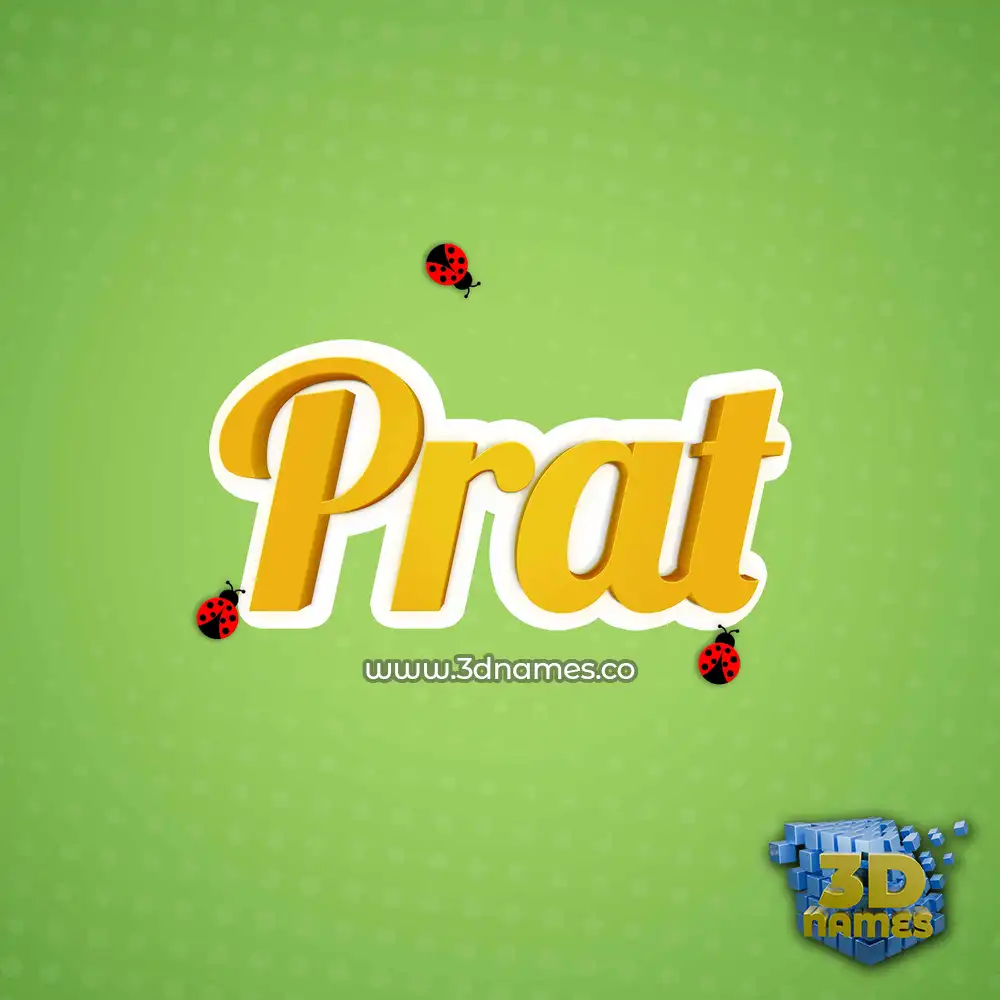 prat in Ladybugs style - 3D name wallpaper