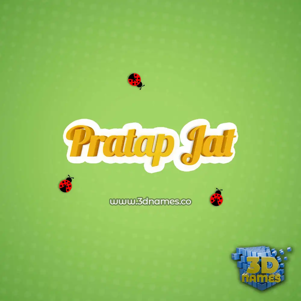 pratap jat in Ladybugs style - 3D name wallpaper