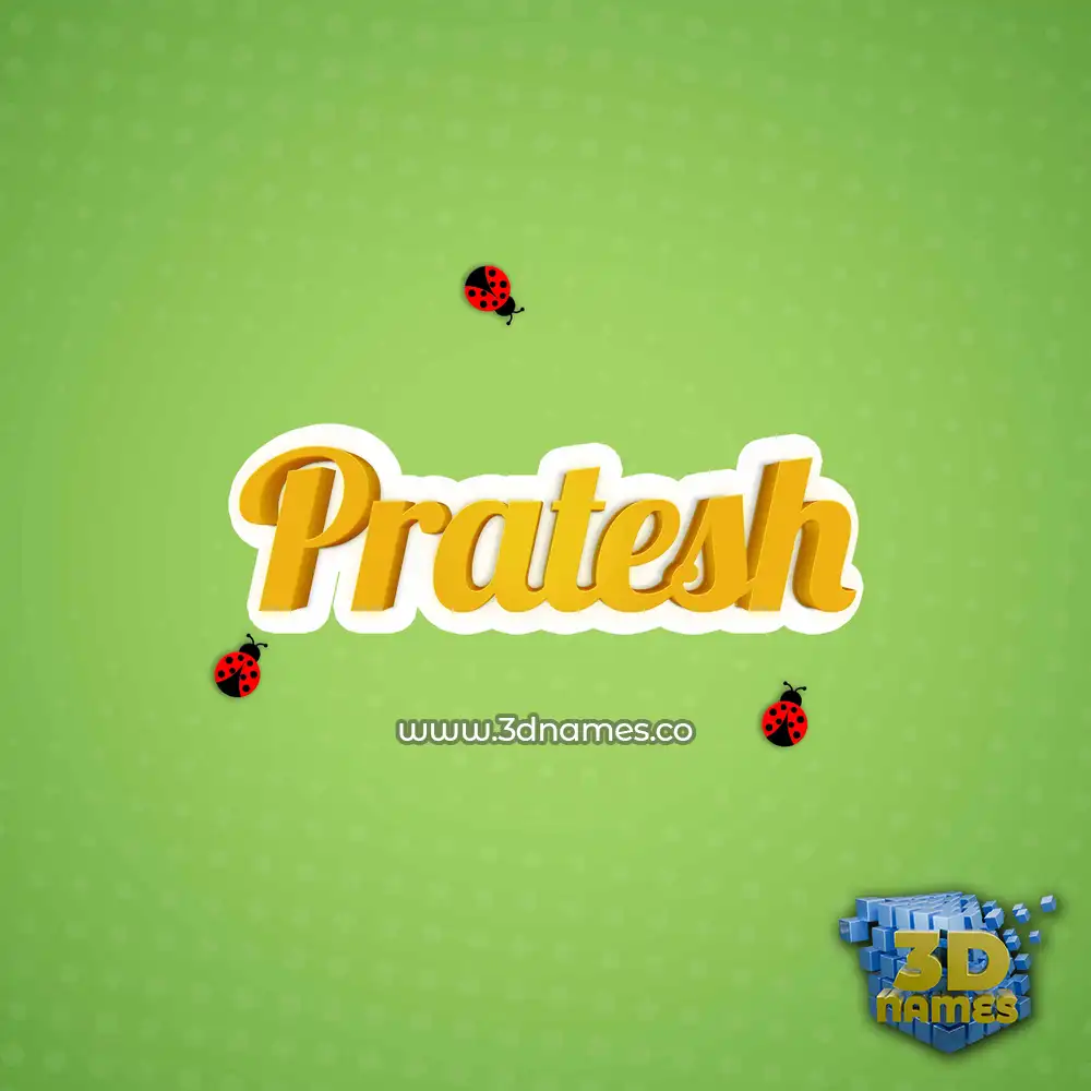 pratesh in Ladybugs style - 3D name wallpaper