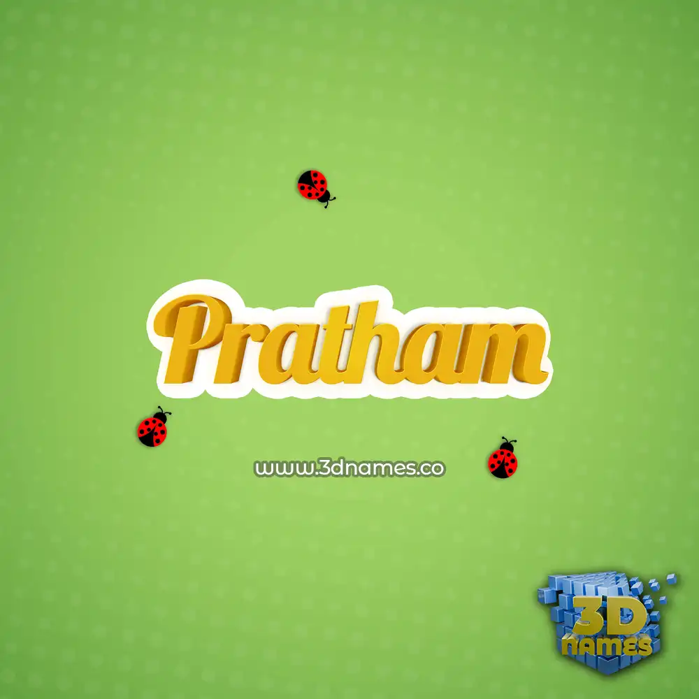 pratham in Ladybugs style - 3D name wallpaper