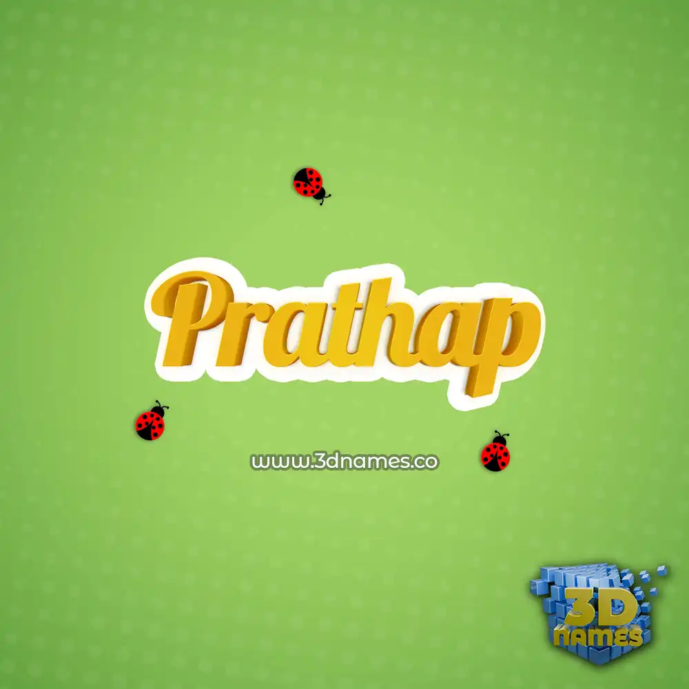 prathap in Ladybugs style - 3D name wallpaper