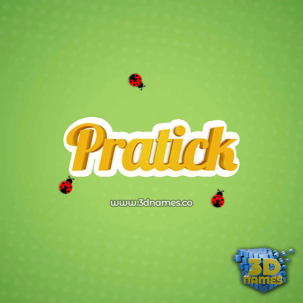 pratick in Ladybugs style - 3D name wallpaper