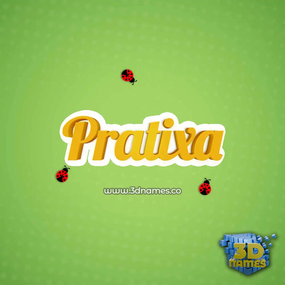 pratixa in Ladybugs style - 3D name wallpaper