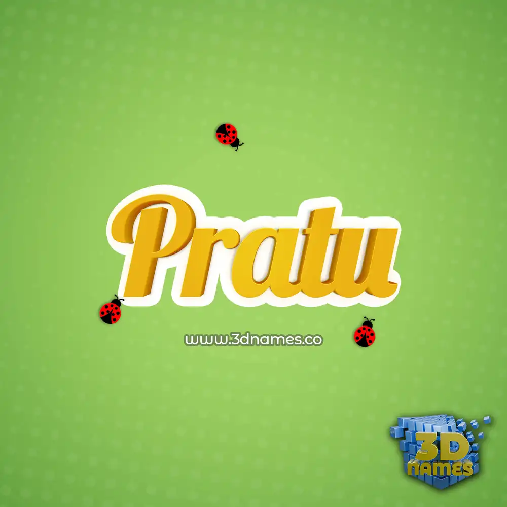 pratu in Ladybugs style - 3D name wallpaper