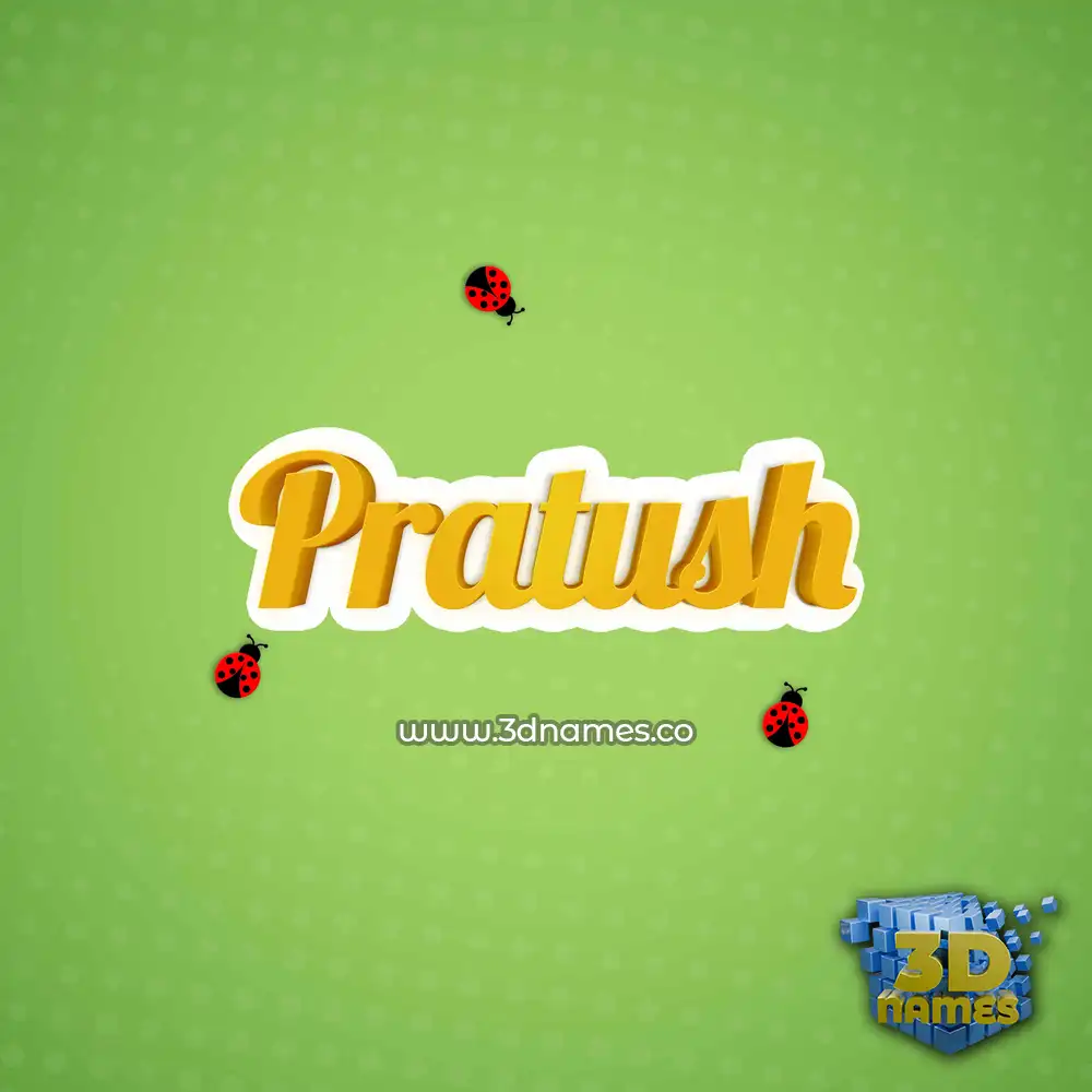 pratush in Ladybugs style - 3D name wallpaper