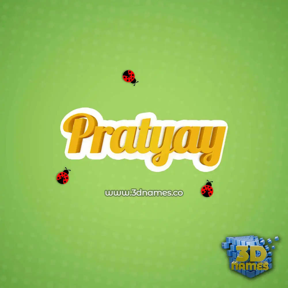pratyay in Ladybugs style - 3D name wallpaper