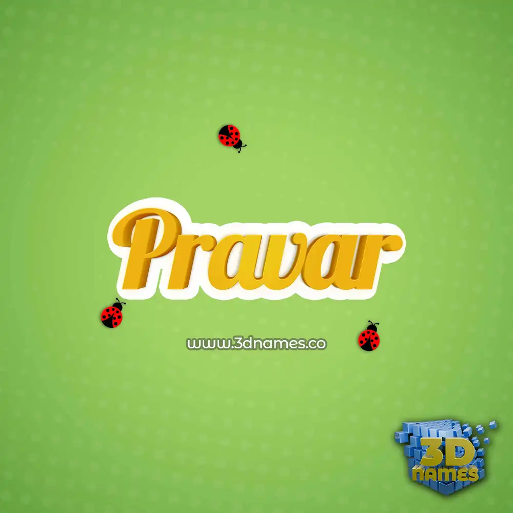 pravar in Ladybugs style - 3D name wallpaper