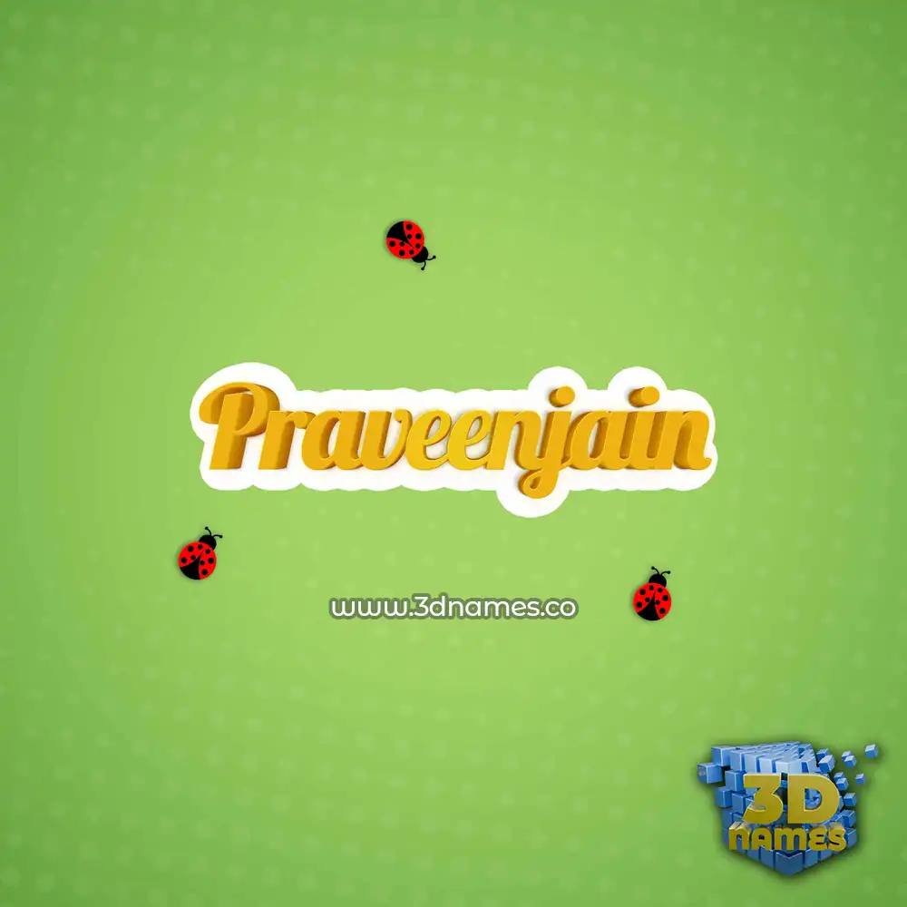 praveenjain in Ladybugs style - 3D name wallpaper