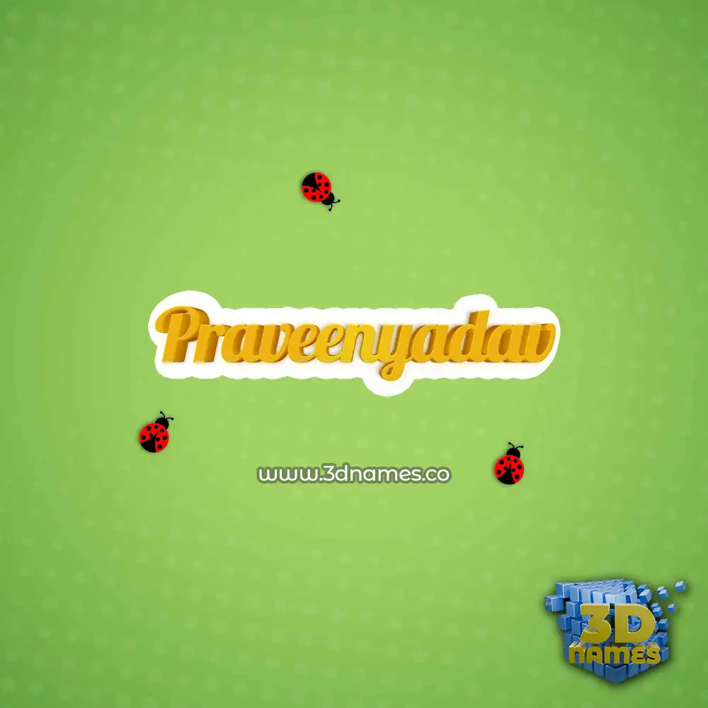 praveenyadav in Ladybugs style - 3D name wallpaper