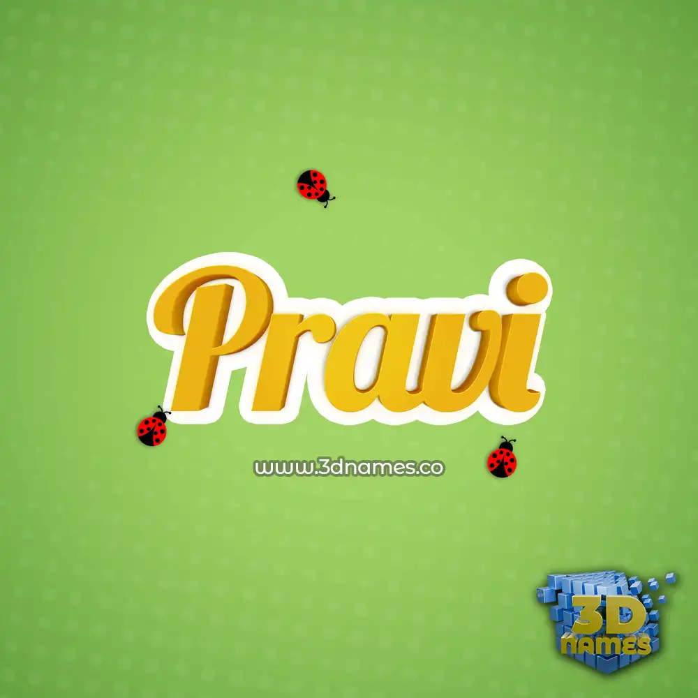 pravi in Ladybugs style - 3D name wallpaper