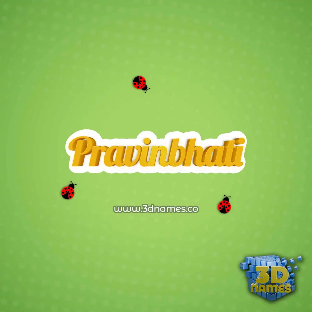 pravinbhati in Ladybugs style - 3D name wallpaper