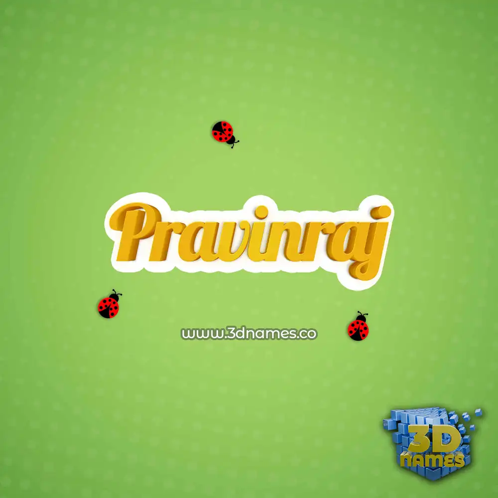pravinraj in Ladybugs style - 3D name wallpaper