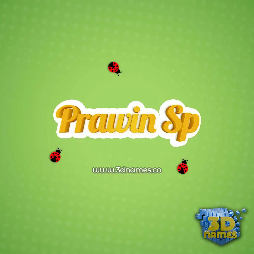 prawin sp in Ladybugs style - 3D name wallpaper