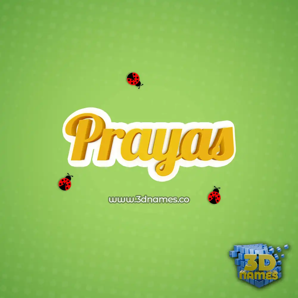 prayas in Ladybugs style - 3D name wallpaper