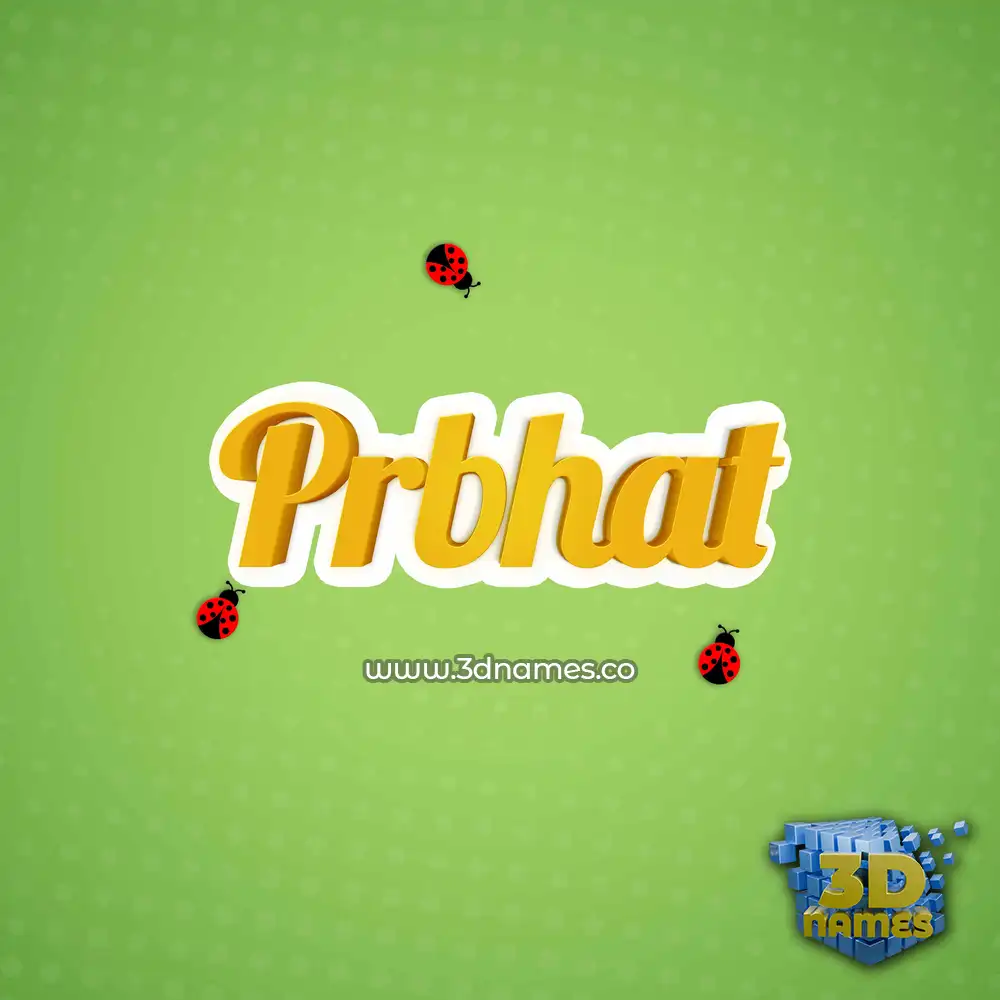 prbhat in Ladybugs style - 3D name wallpaper
