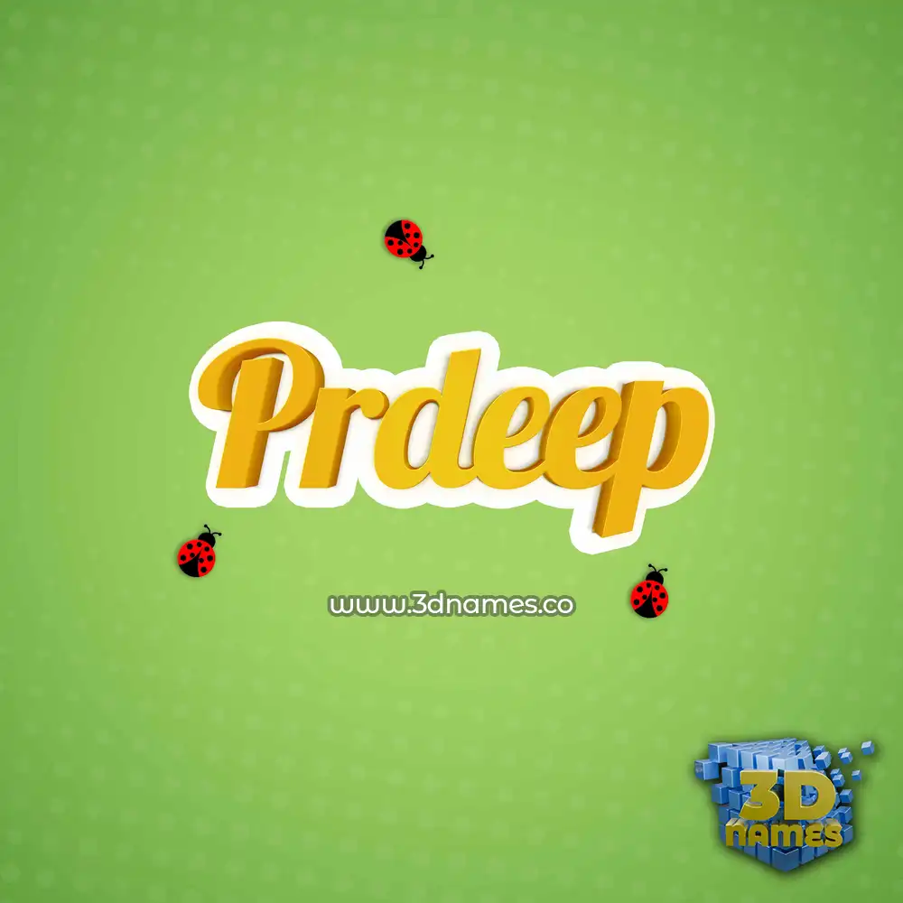 prdeep in Ladybugs style - 3D name wallpaper