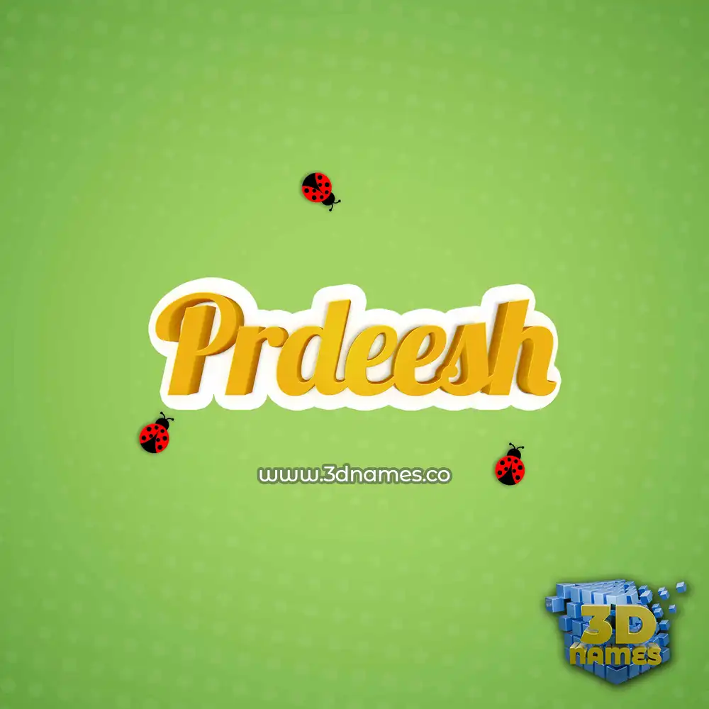 prdeesh in Ladybugs style - 3D name wallpaper