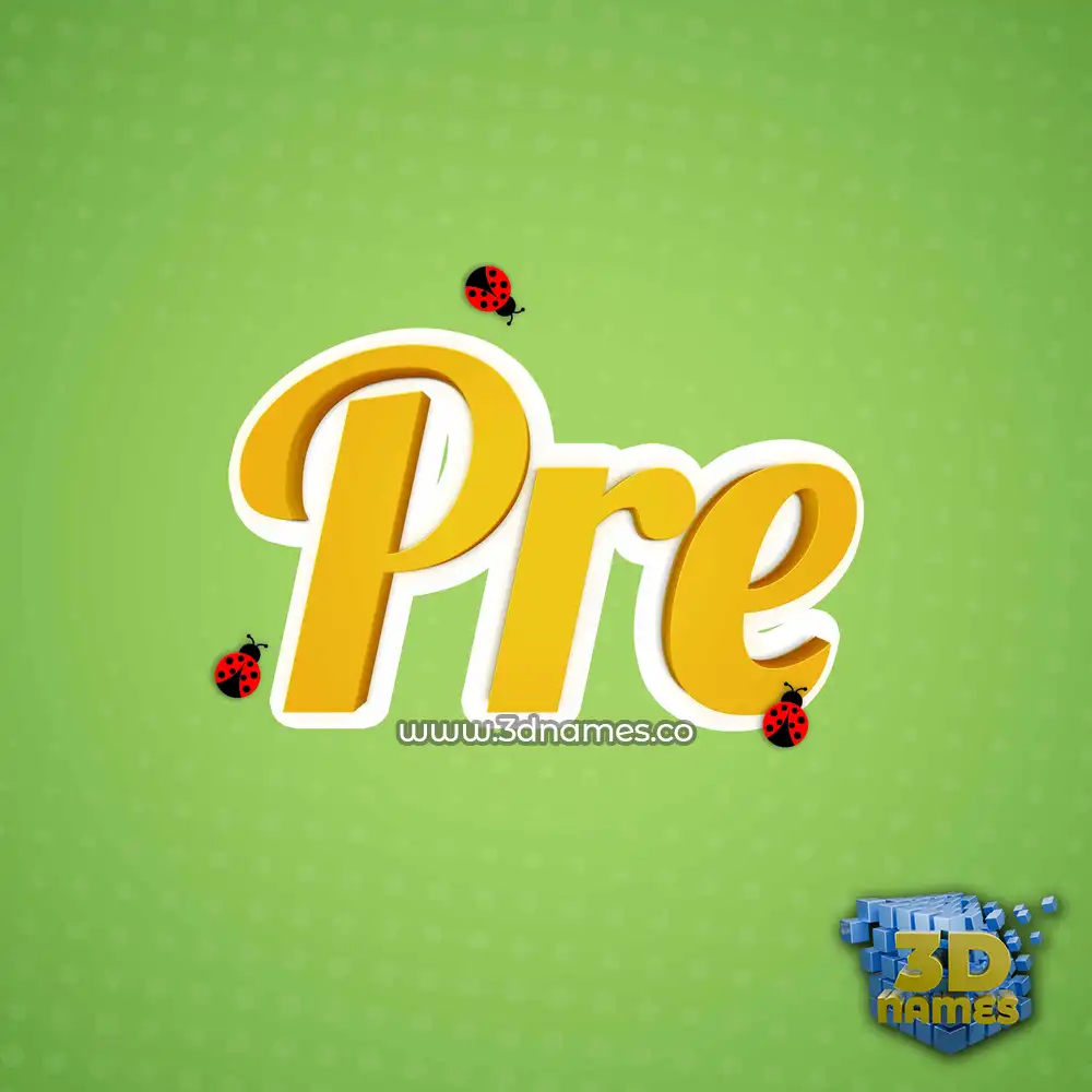 pre in Ladybugs style - 3D name wallpaper