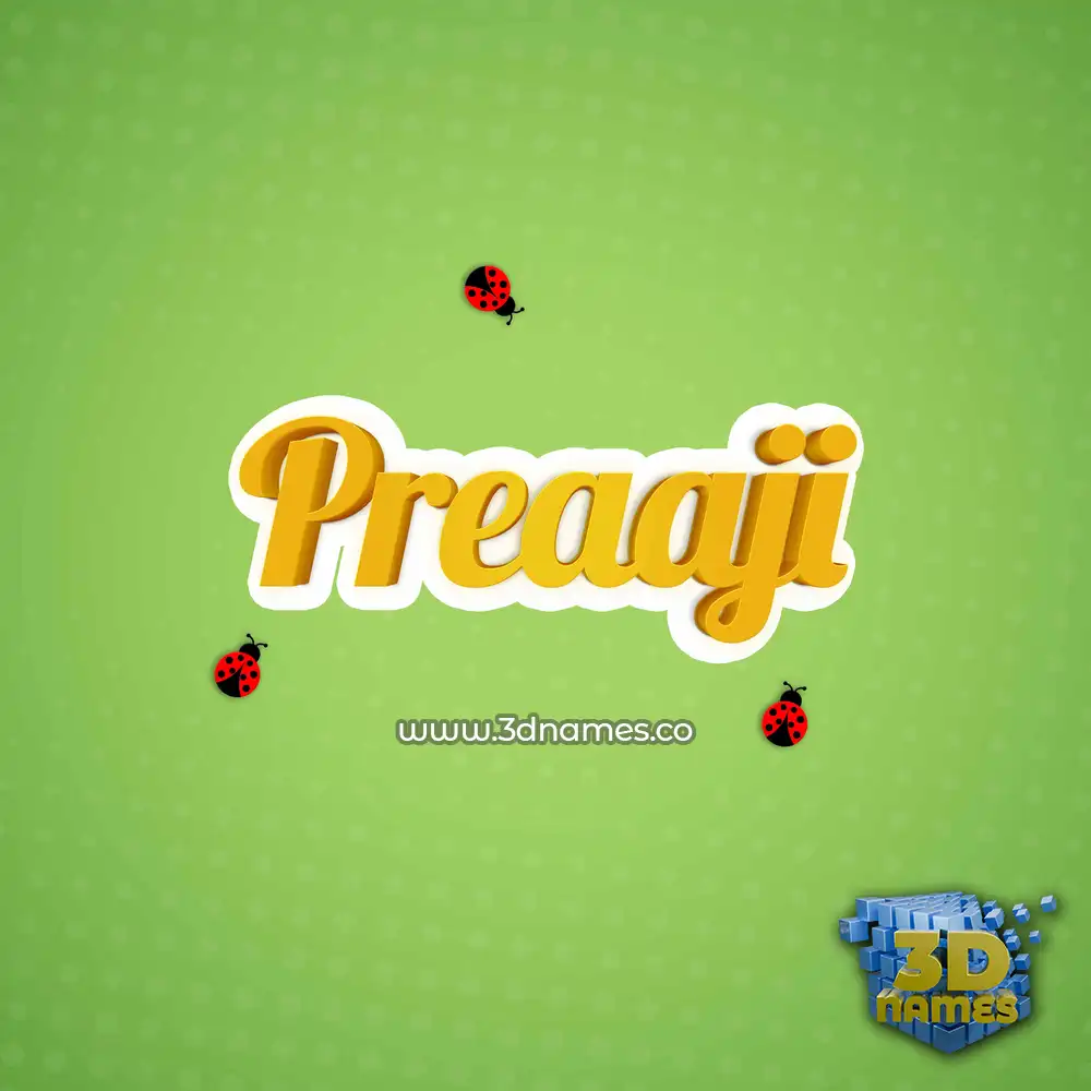preaaji in Ladybugs style - 3D name wallpaper