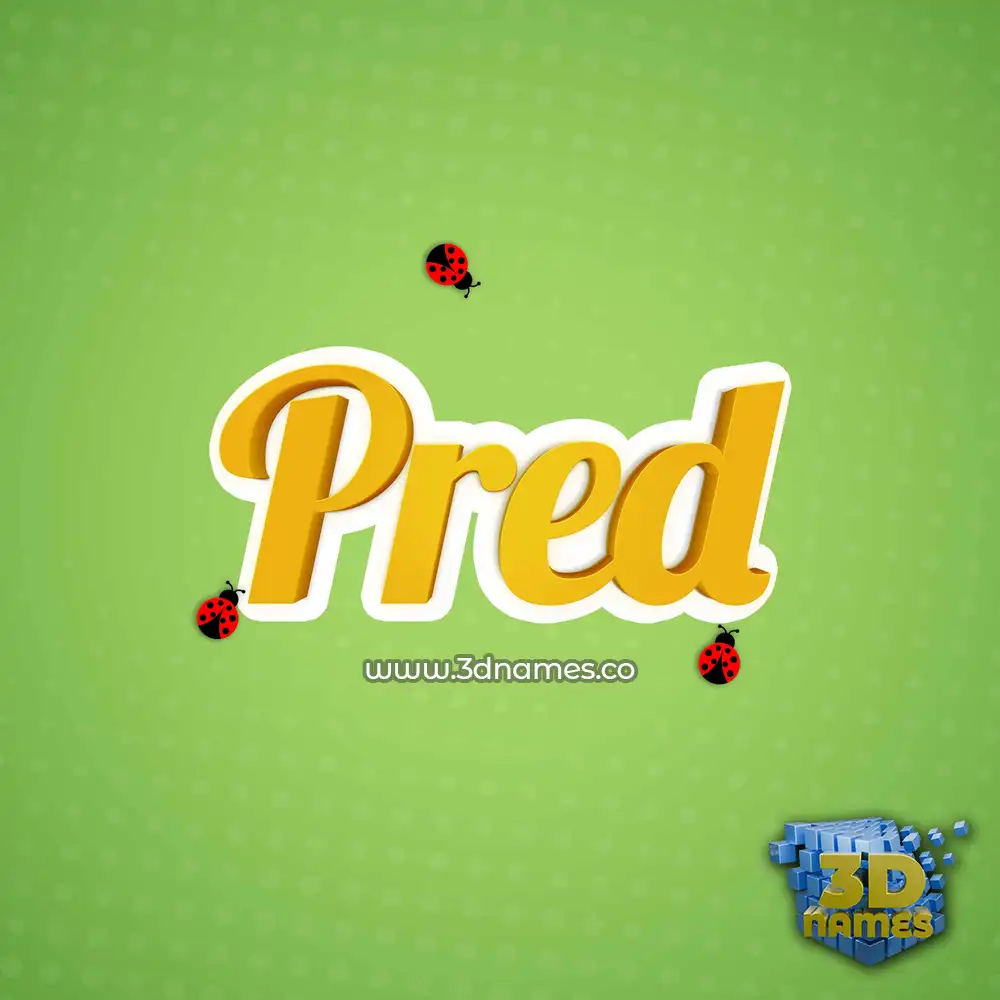 pred in Ladybugs style - 3D name wallpaper
