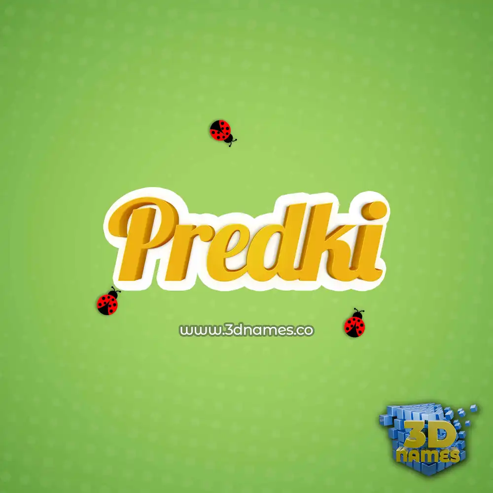 predki in Ladybugs style - 3D name wallpaper