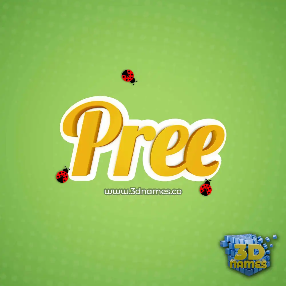 pree in Ladybugs style - 3D name wallpaper