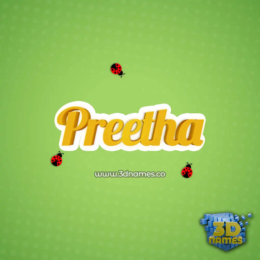 preetha in Ladybugs style - 3D name wallpaper