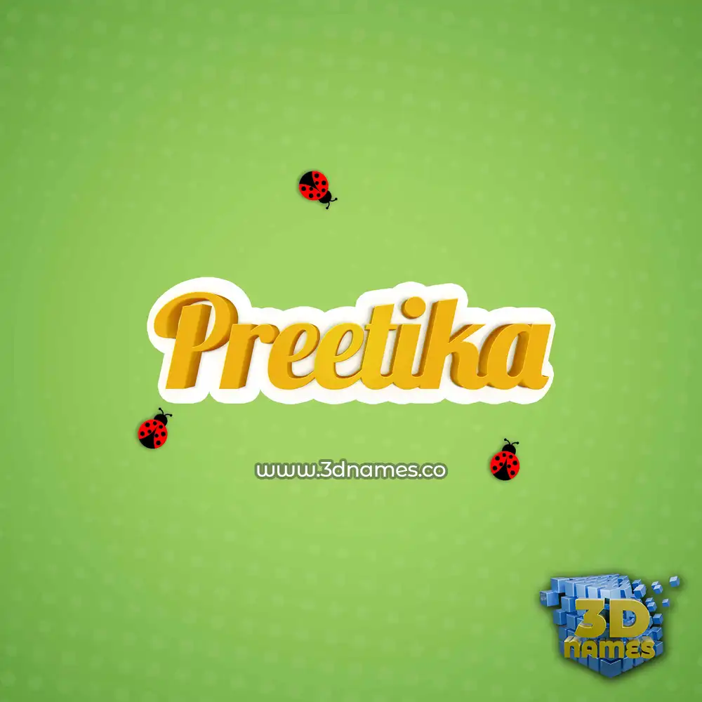 preetika in Ladybugs style - 3D name wallpaper