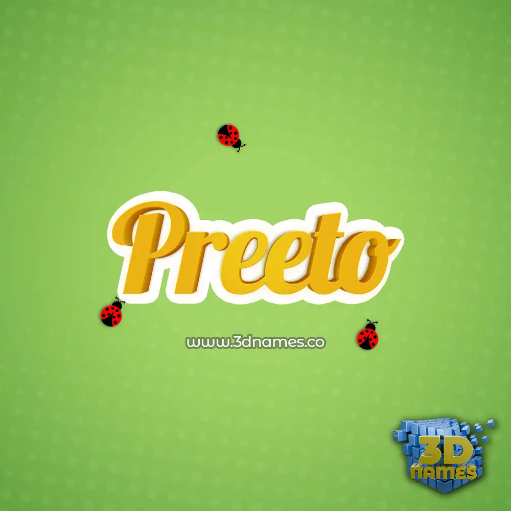 preeto in Ladybugs style - 3D name wallpaper
