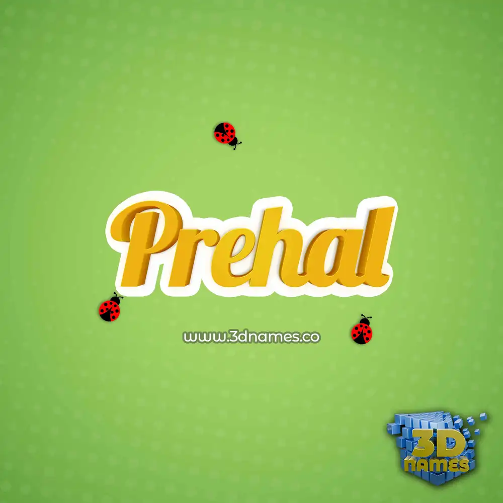 prehal in Ladybugs style - 3D name wallpaper