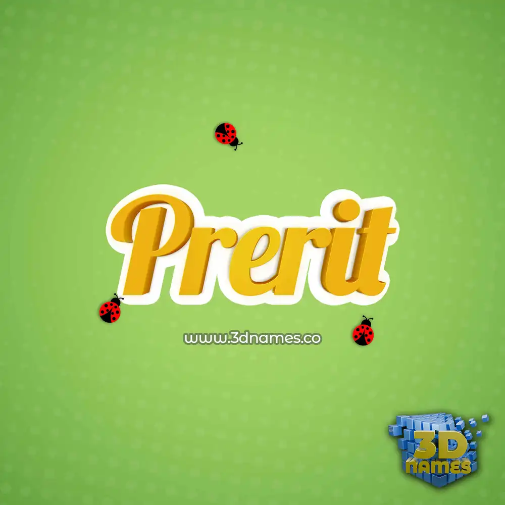 prerit in Ladybugs style - 3D name wallpaper