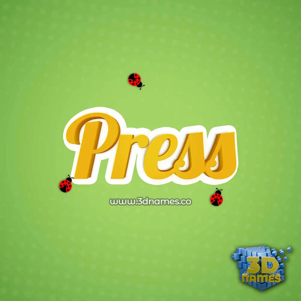 press in Ladybugs style - 3D name wallpaper