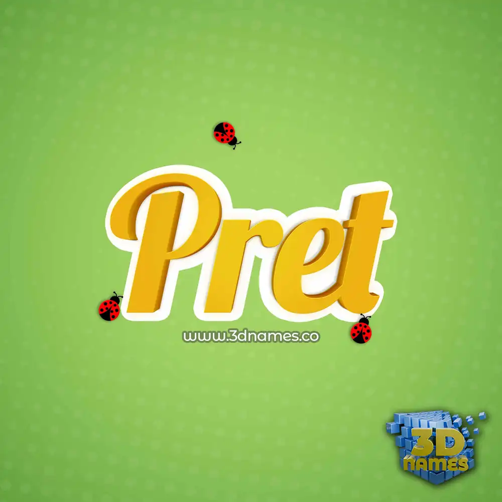 pret in Ladybugs style - 3D name wallpaper