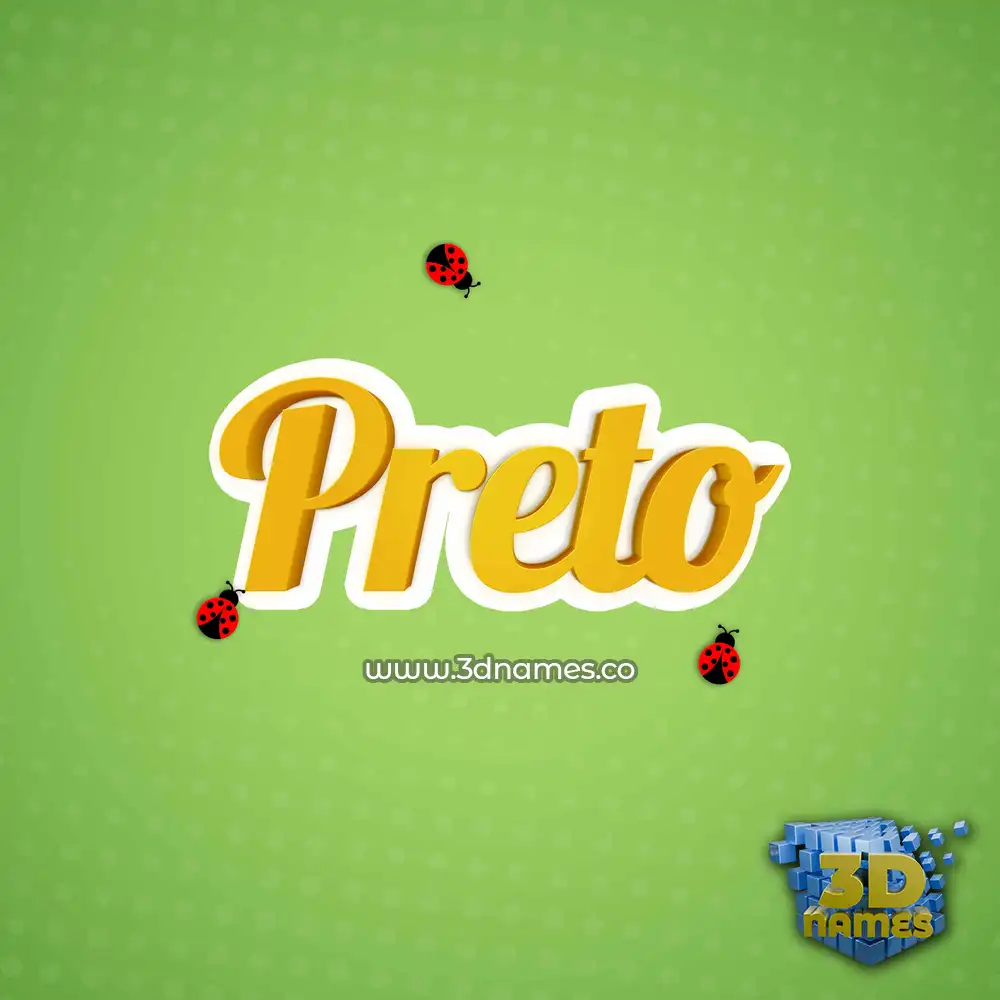 preto in Ladybugs style - 3D name wallpaper