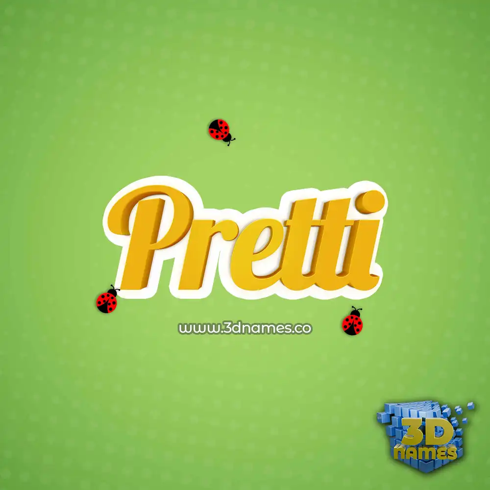 pretti in Ladybugs style - 3D name wallpaper