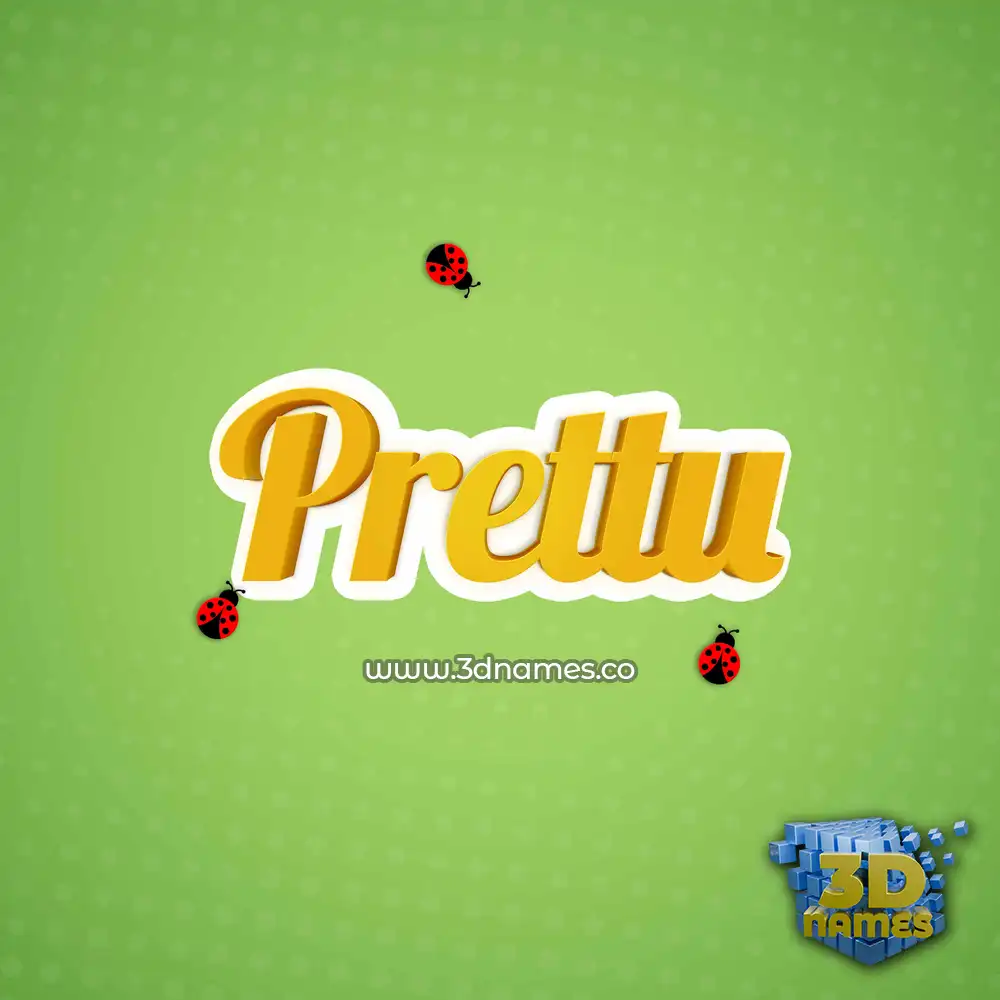 prettu in Ladybugs style - 3D name wallpaper