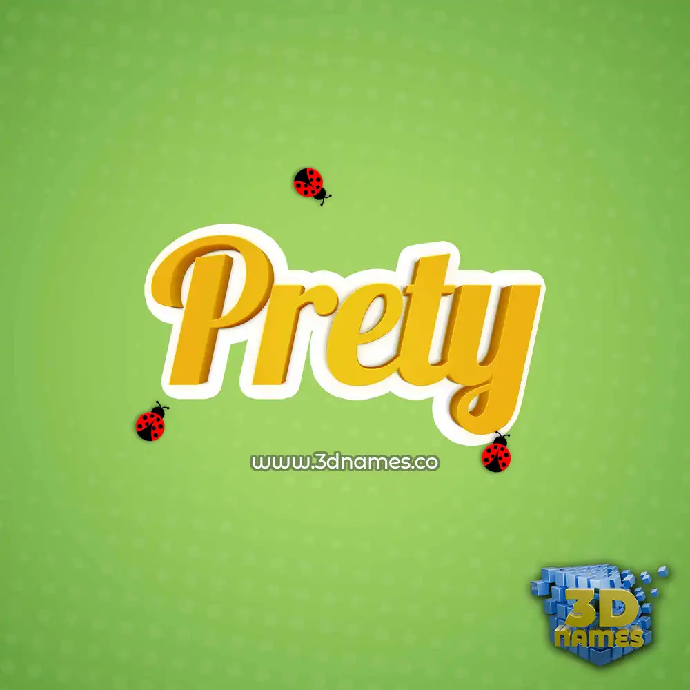 prety in Ladybugs style - 3D name wallpaper