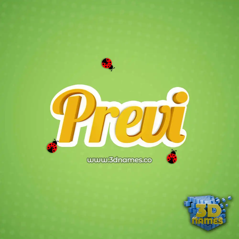 previ in Ladybugs style - 3D name wallpaper