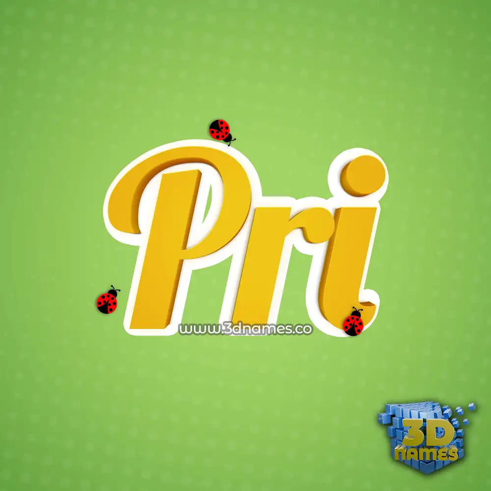 pri in Ladybugs style - 3D name wallpaper