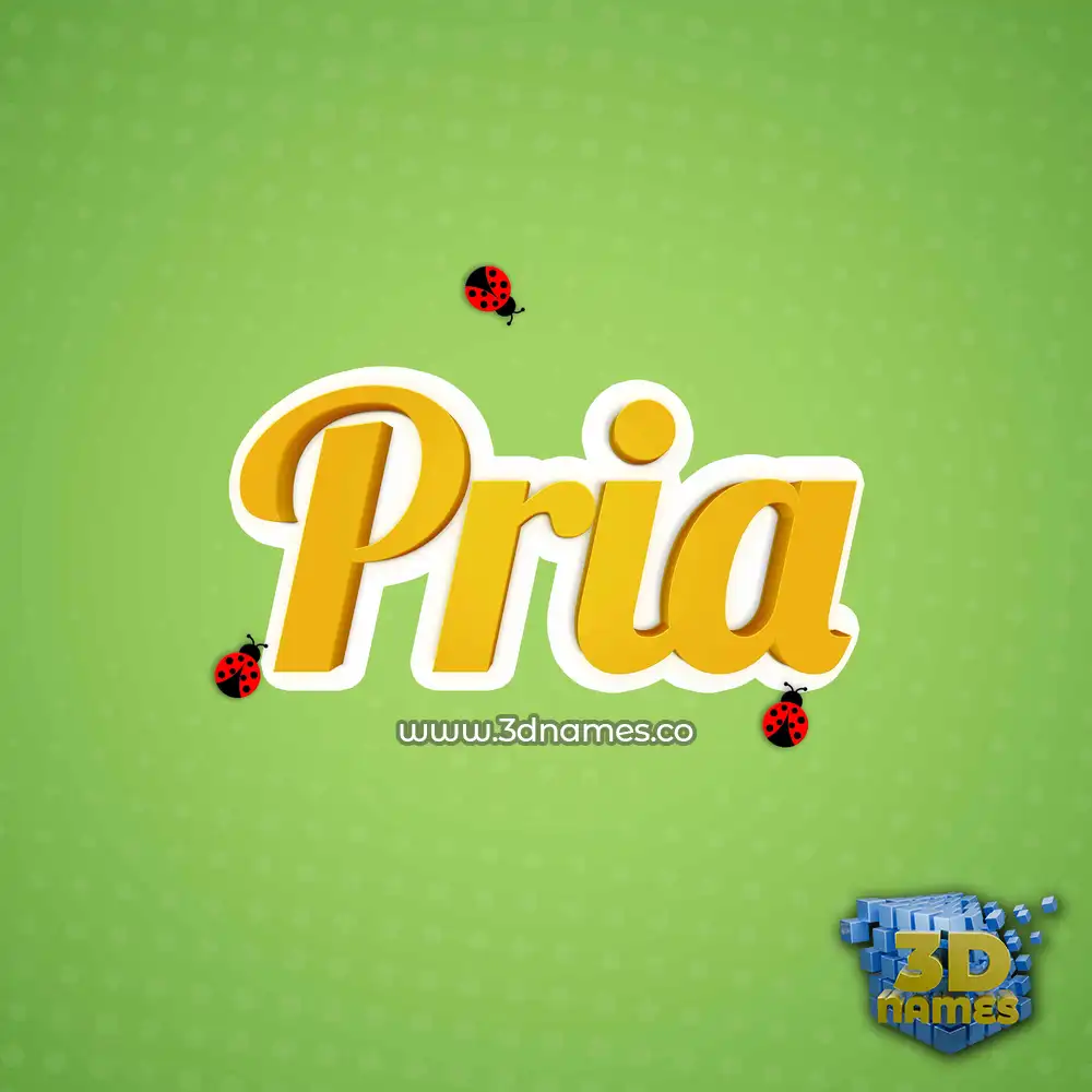 pria in Ladybugs style - 3D name wallpaper