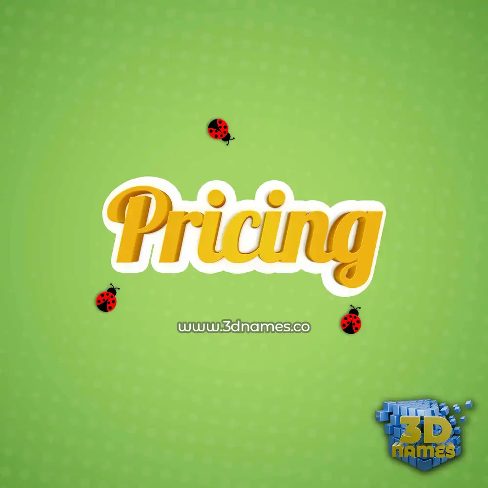 pricing in Ladybugs style - 3D name wallpaper