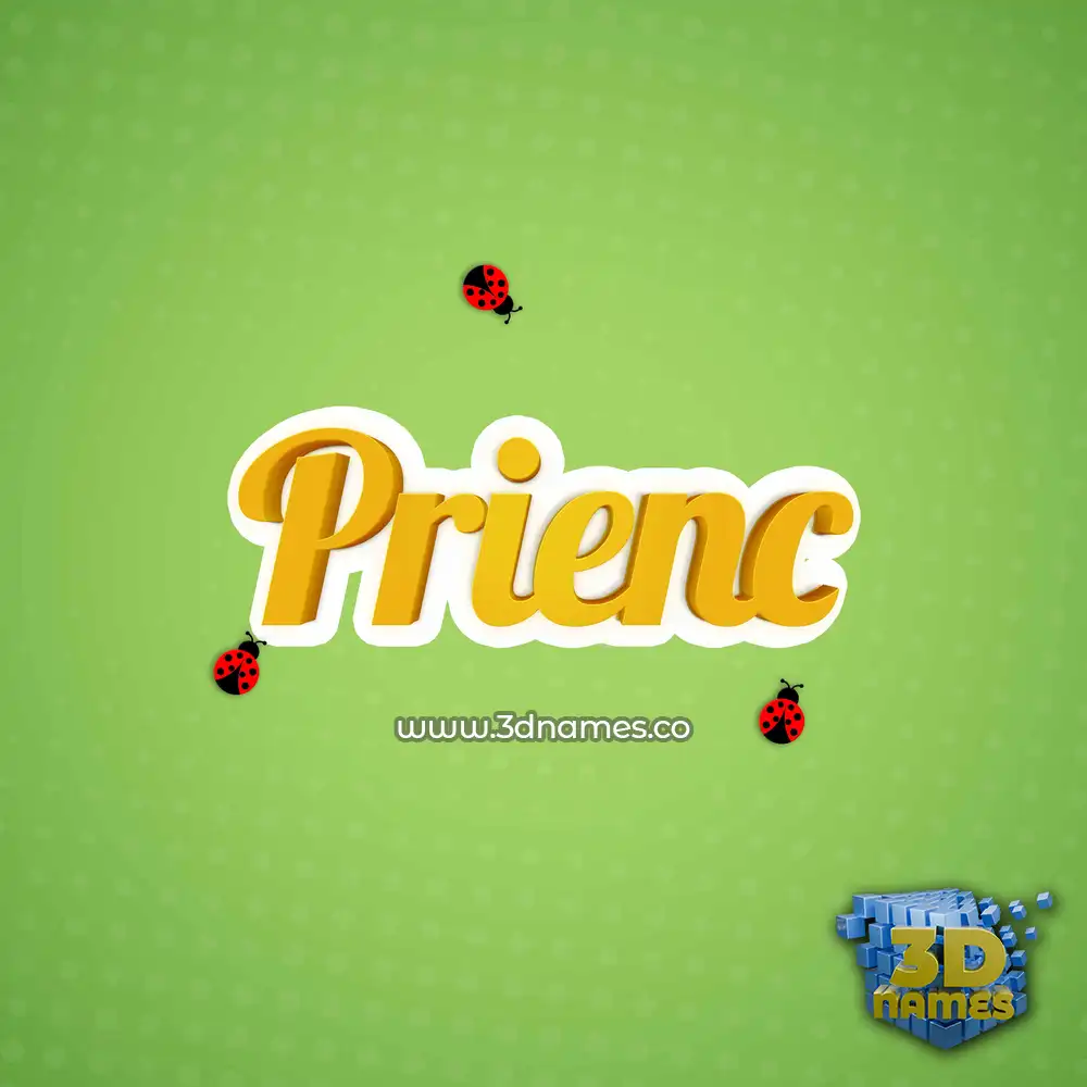 prienc in Ladybugs style - 3D name wallpaper
