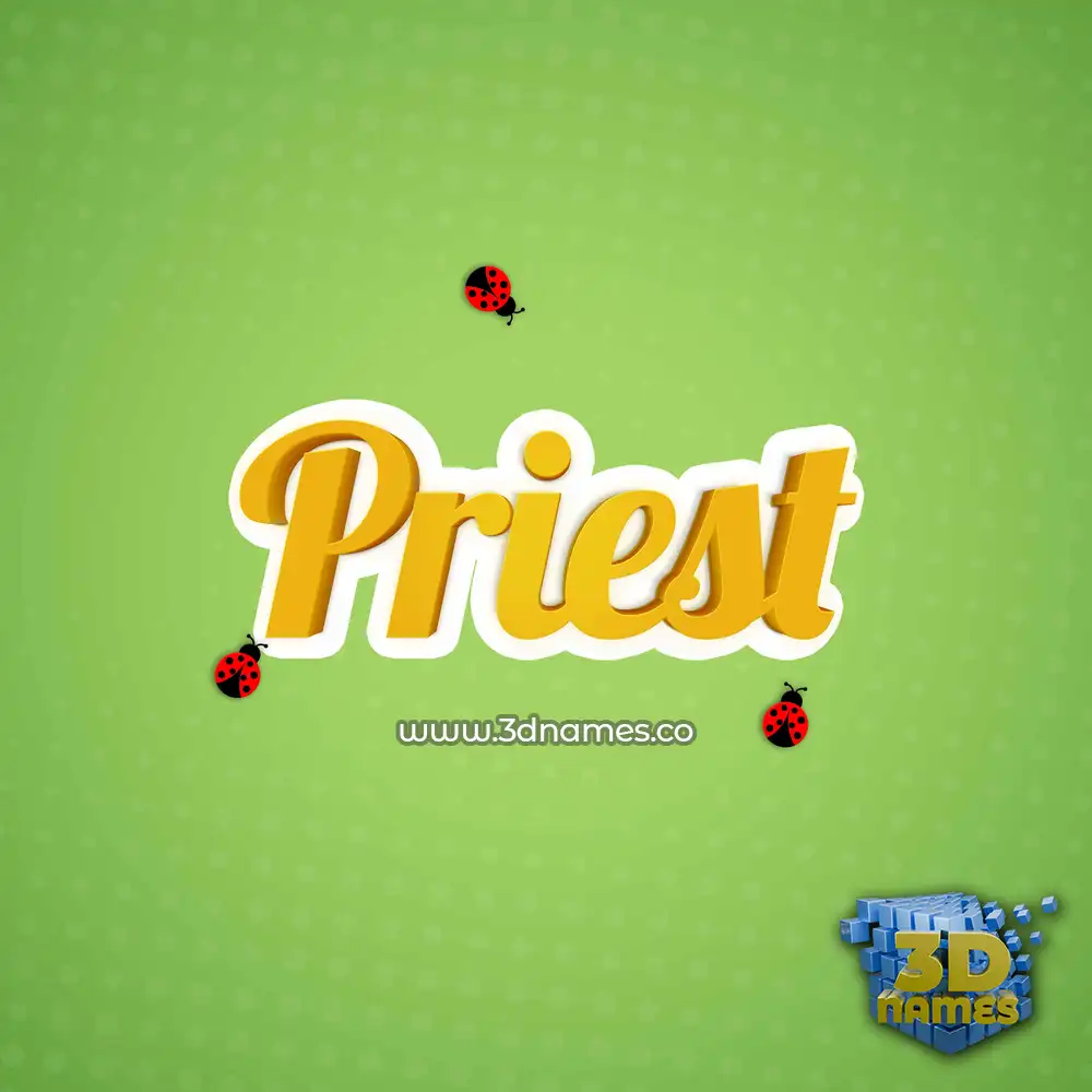 priest in Ladybugs style - 3D name wallpaper