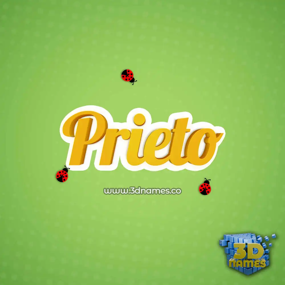 prieto in Ladybugs style - 3D name wallpaper