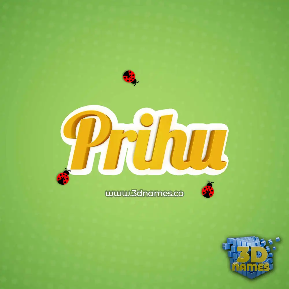 prihu in Ladybugs style - 3D name wallpaper