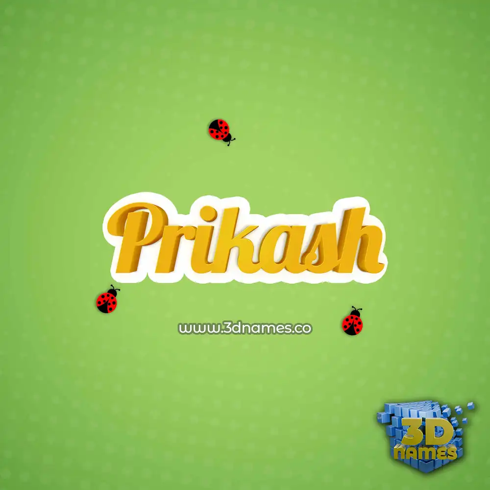 prikash in Ladybugs style - 3D name wallpaper