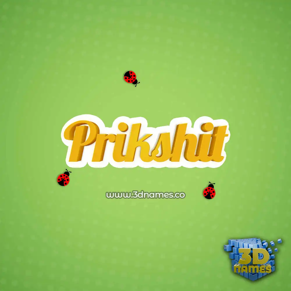 prikshit in Ladybugs style - 3D name wallpaper